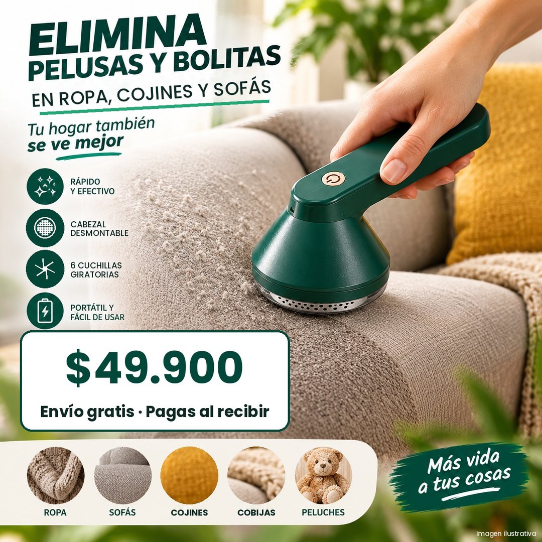 Quitamotas eléctrico sobre un sofá